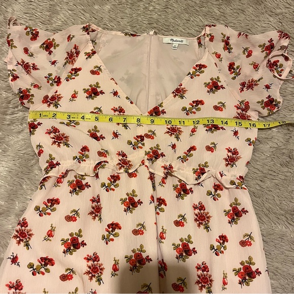 Madewell Tie-Sleeve Ruffle-Waist Midi Dress in Countryside Blooms size 00 - Picture 8 of 12